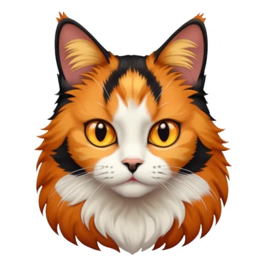 A calico cat with half its face ginger and the other half black sticker