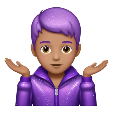 boy supervisor wearing glitter purple glittery clothes sticker