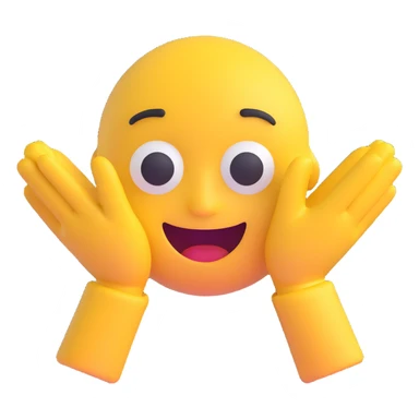 cold face emoji with hands in the shape of an L sticker