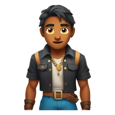 Indian kid playing brawl stars sticker
