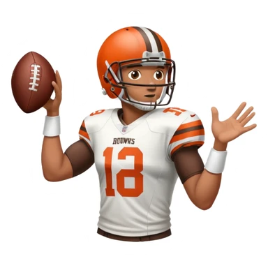 browns player catching one hander sticker