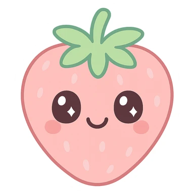 kawaii style cheerful strawberry with a face sticker