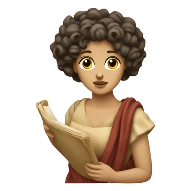 Sappho Sappho holds a scroll in her hand sticker