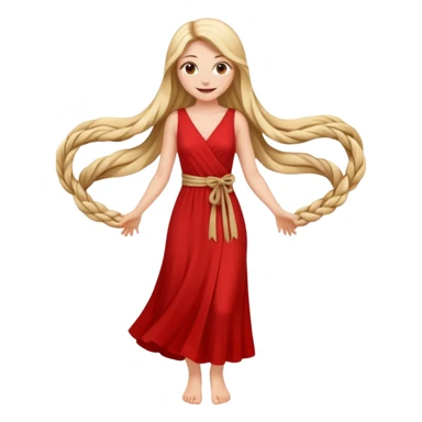 Empowered woman enjoying long tied hairs with full body sticker