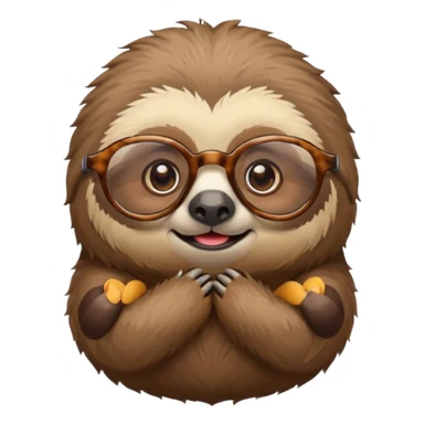 Сделай милого ленивца в очках sticker