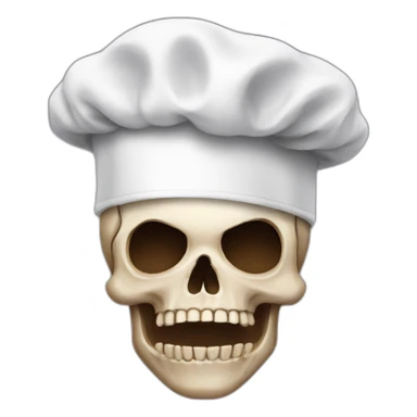 skull with chef hat sticker