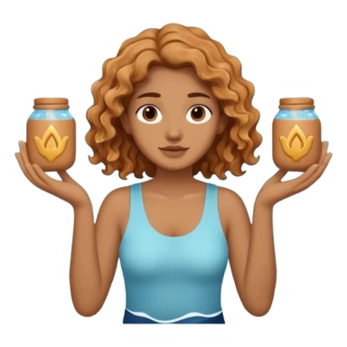 Water bearer holding do jars and spiking water inspired by aquarius sign sticker