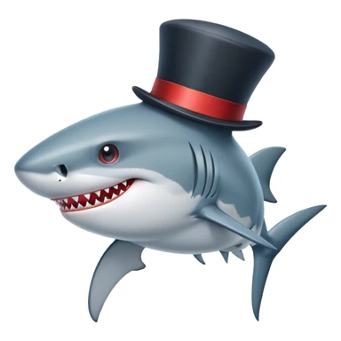 Shark with a top hat sticker
