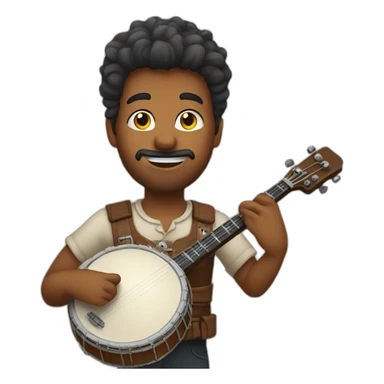 Playing banjo sticker