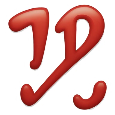 Red heart with letter J inside written in white sticker