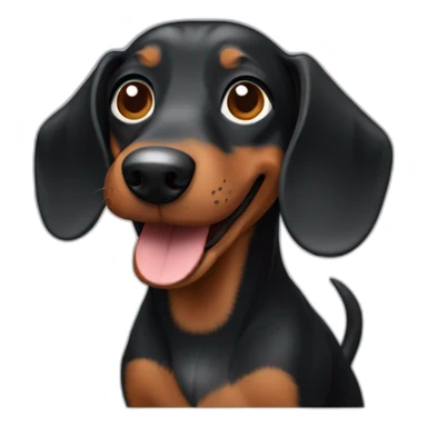 A happy black and brown dachshund dog. sticker
