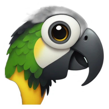 black exotic parrot sticker