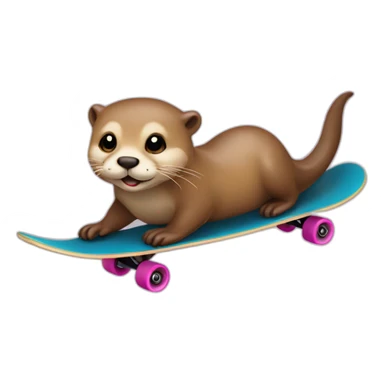 otter with blond hair on skateboard sticker
