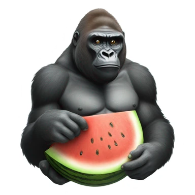 Gorilla holding a watermelon  sticker