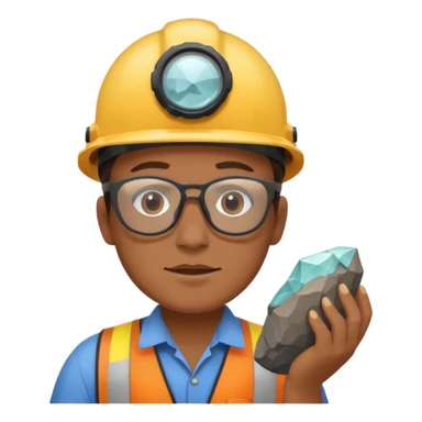 mineral rock fan geologist face sticker