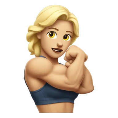 Strong blond women flexing  sticker