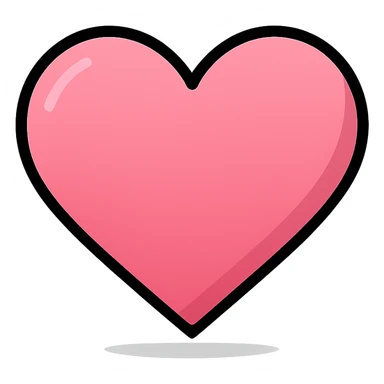 pink ombre heart icon, flat design, subtle shadow, elegant and simple sticker