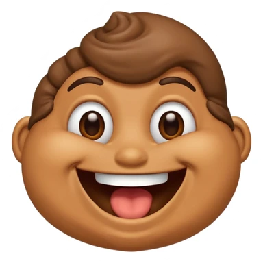 Man laughing with poop emoji next to him sticker
