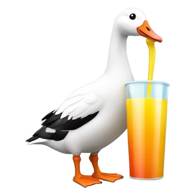 Goose drinking juice sticker