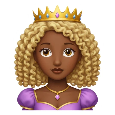 blonde curly haired princesse dark face sticker