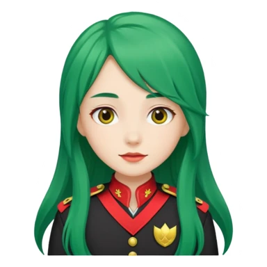 green haired scout girl with red uniform and long hair sticker
