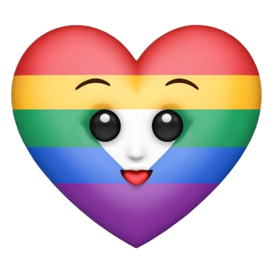 Heart eye emoji with pride flags instead of the hearts sticker
