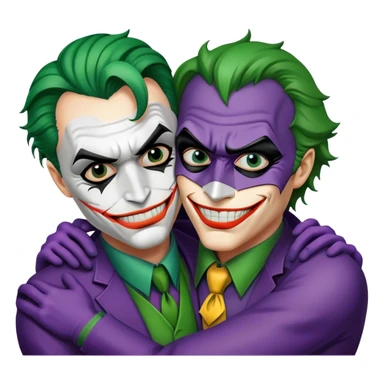 batman and joker hugging sticker