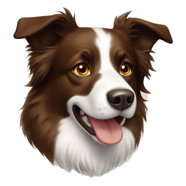Brown and white border collie sticker