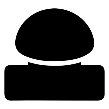 solid black icon of a red button sticker