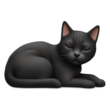 Sleeping cat black sticker