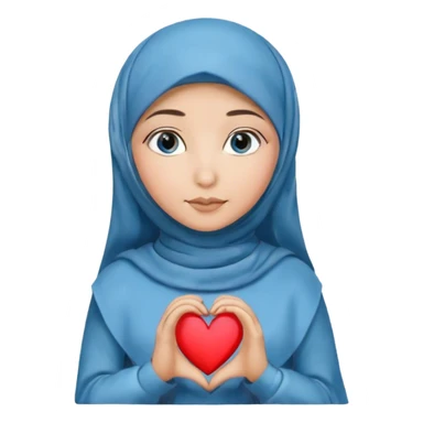 Turkish beautiful finish Konya girl blue eyes with hijab and long tail heart design dress sticker