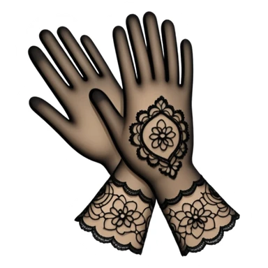 Black lace glove sticker