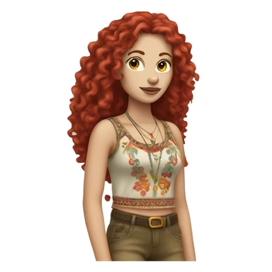 White Woman red curls hippie sticker