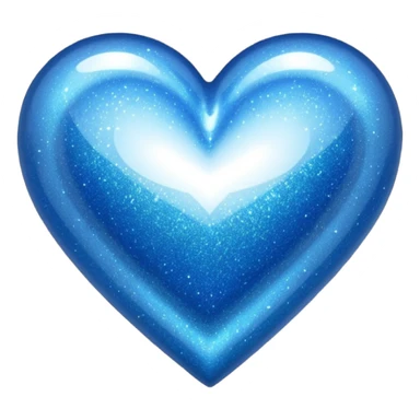 glitter heart with metallic blue sparkles sticker