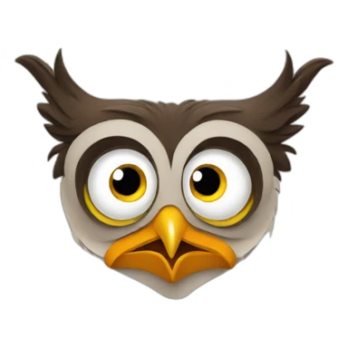a goofy owl sticker