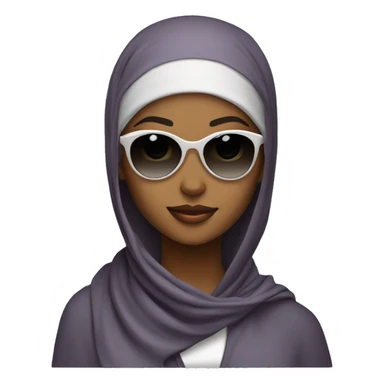 Pretty model Muslim Somali girl with sunglasses and sun hat sticker