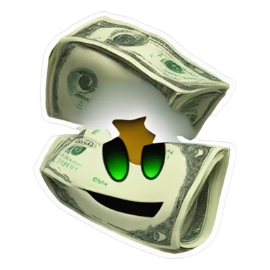 Money sign as eyes with tounge sticking out in excitement emoji sticker