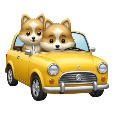 Haski in yellow car sticker