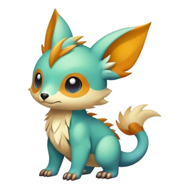 Cute cool colorful fantasy animal hybrid Fakemon full body sticker