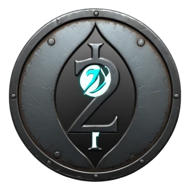 Minimal emoji, gothic metal coin made of black steel, engraved number 2 at the center, ancient industrial aesthetic, worn metal texture, no glow, no neon, flat emoji design, centered, transparent background sticker