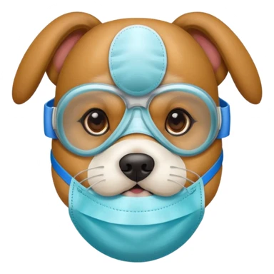 dog Wearing Medical Mask sticker