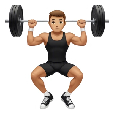 tanned guy black clothes white converse shoes clean and jerk exercise sticker