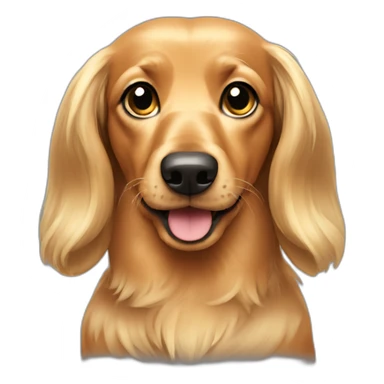 blonde long hair dachsund sticker