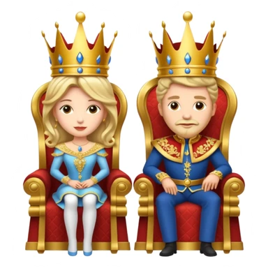 King and Queen in their thrones sticker