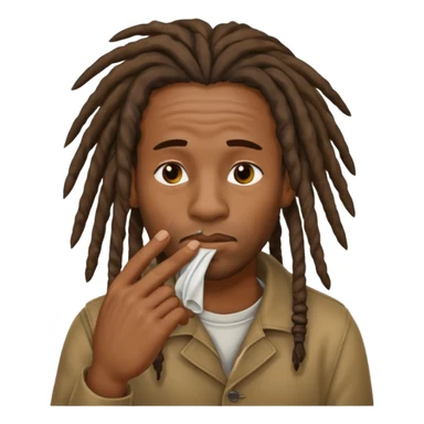 Black man with dreads wiping his nose with index finger sticker