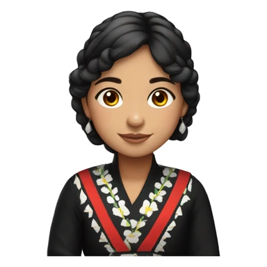 Chilean girl wearing traditional black huasa dress sticker