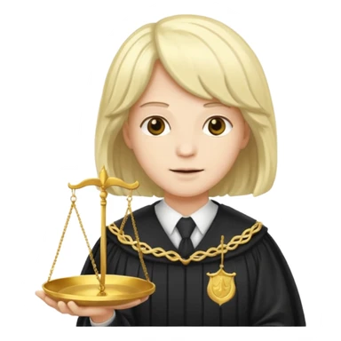 Fancy judge with golden scales sticker