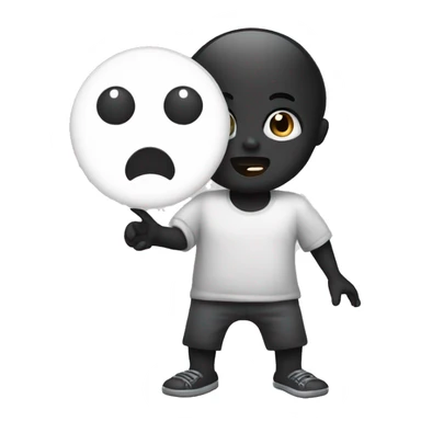 black and white dot begging for food  sticker