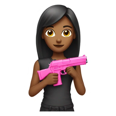 Girl holding pink gun sticker