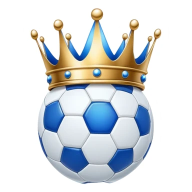 Blue crown on soccer ball sticker